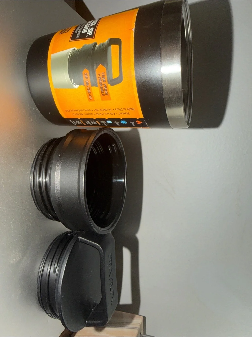 Stanley Black & Silver Packable Vacuum Travel Mug